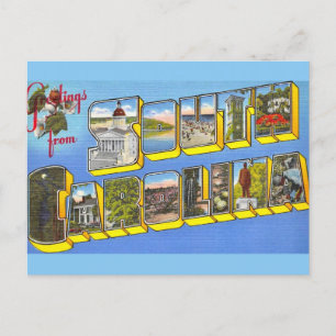 Colorful South Carolina Greeting Postcard