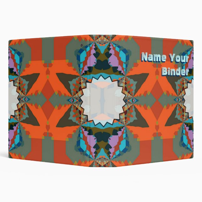 Colorful South Western Geometric Pattern 3 Ring Binder (Background)