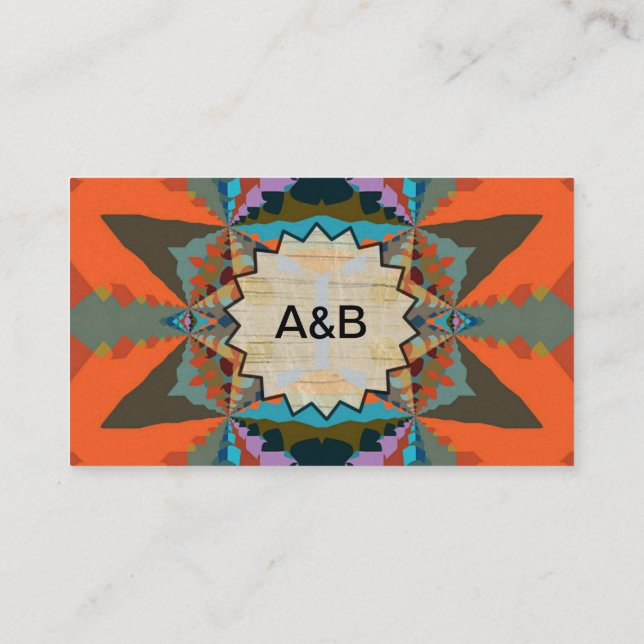 Colorful South Western Geometric Pattern Business Card (Back)
