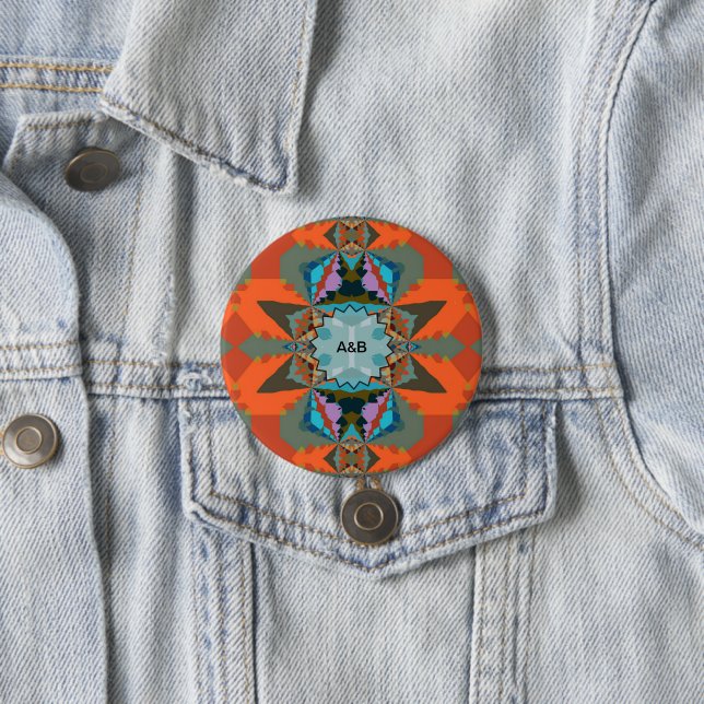 Colorful South Western Geometric Pattern Button (In Situ)