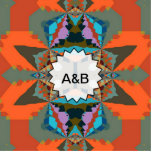 Colorful South Western Geometric Pattern Cutout<br><div class="desc">A kaleidoscopic colorful pattern in orange and turquoise colors with a South Western USA feel. Add your text to it.</div>