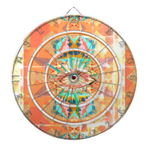 Colorful South Western Geometric Pattern Dart Board