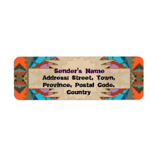 Colorful South Western Geometric Pattern Label
