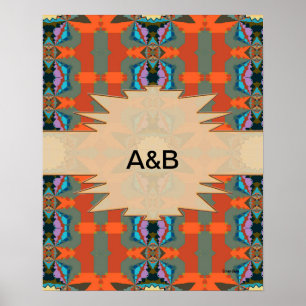 Colorful South Western Geometric Pattern Poster