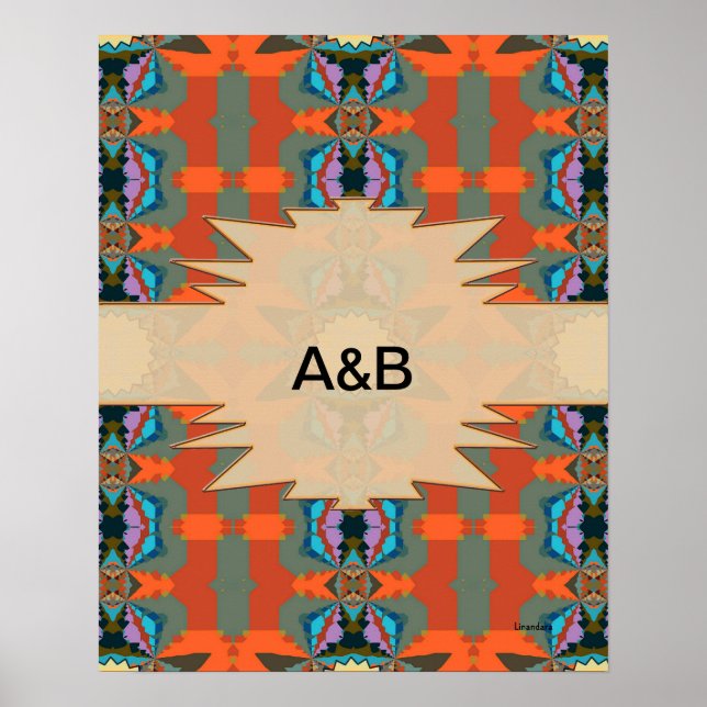 Colorful South Western Geometric Pattern Poster (Front)