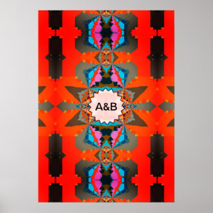 Colorful South Western Geometric Pattern Poster