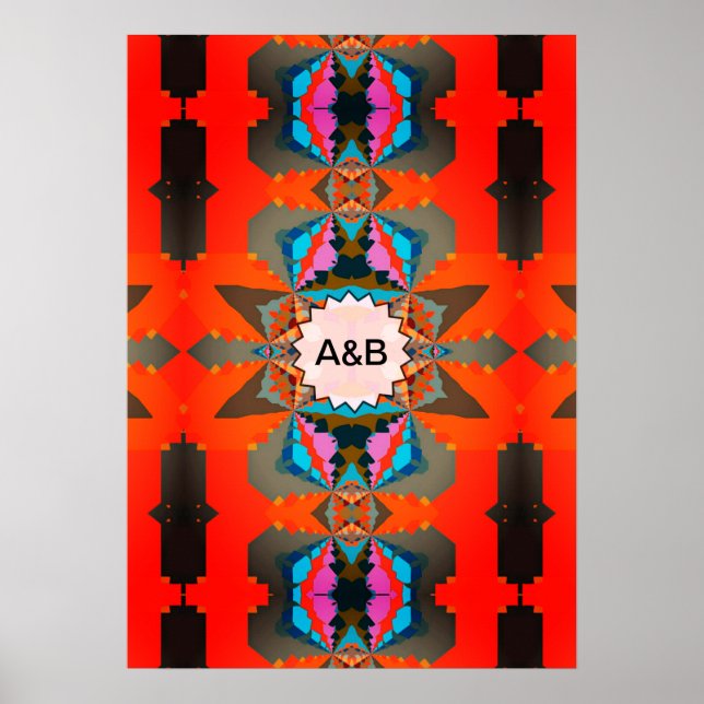 Colorful South Western Geometric Pattern Poster (Front)