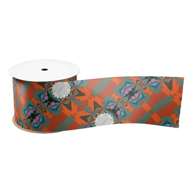 Colorful South Western Geometric Pattern Satin Ribbon (Spool)
