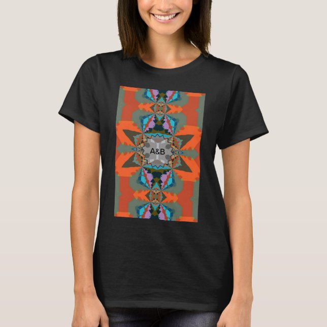 Colorful South Western Geometric Pattern T-Shirt (Front)