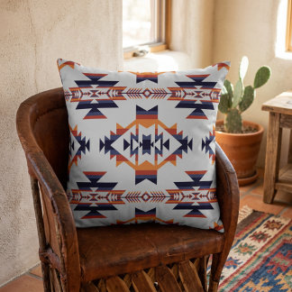Colorful Southwestern American Aztec Throw Pillow