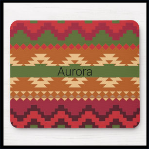 Colorful Southwestern Aztec Design Mouse Pad