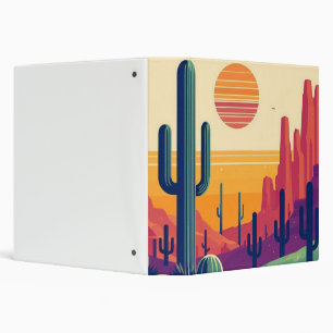 Colorful southwestern desert art 3 ring binder
