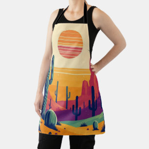 Colorful southwestern desert art apron