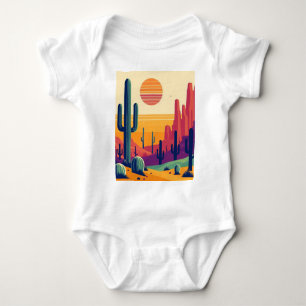 Colorful southwestern desert art baby bodysuit