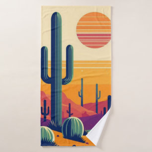 Colorful southwestern desert art bath towel