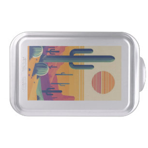 Colorful southwestern desert art cake pan