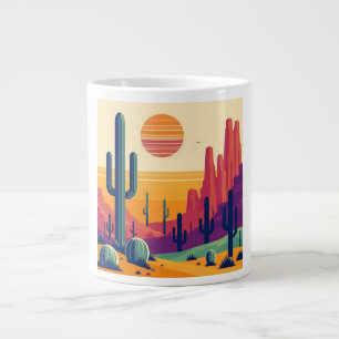 Colorful southwestern desert art giant coffee mug