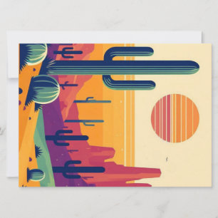 Colorful southwestern desert art holiday card