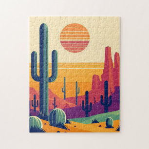 Colorful southwestern desert art jigsaw puzzle