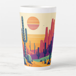 Colorful southwestern desert art latte mug