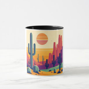 Colorful southwestern desert art mug