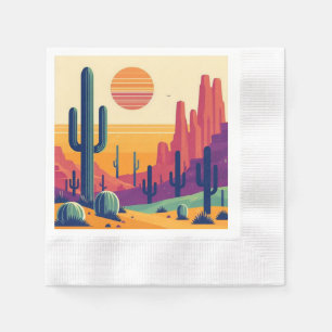 Colorful southwestern desert art napkins