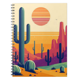 Colorful southwestern desert art notebook