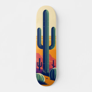 Colorful southwestern desert art skateboard