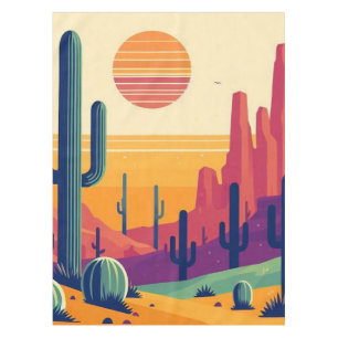 Colorful southwestern desert art tablecloth