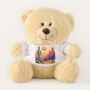 Colorful southwestern desert art teddy bear