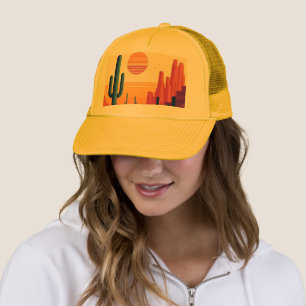 Colorful southwestern desert art trucker hat