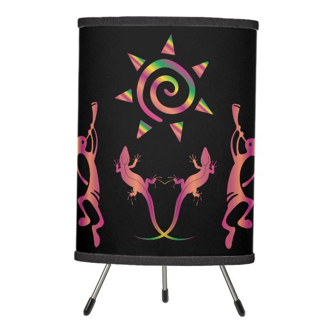 Colorful Southwestern Kokopelli Lamp Shade (Front)