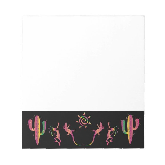 Colorful Southwestern Kokopelli Lamp Shade Notepad (Front)
