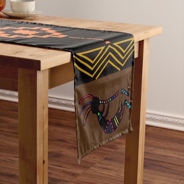 Colorful Southwestern Kokopelli table cloth (In Situ)