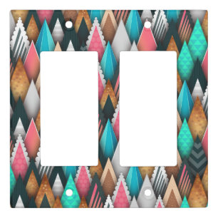 Colorful Southwestern Modern Geometric Pattern  Light Switch Cover