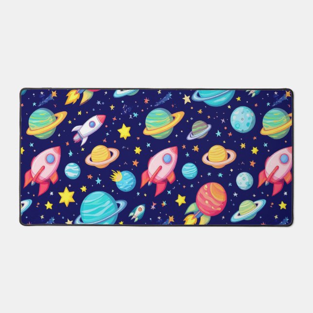 Colorful Space Cartoon Pattern Desk Mat (Front)
