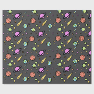 Colorful Space Doodle Wrapping Paper