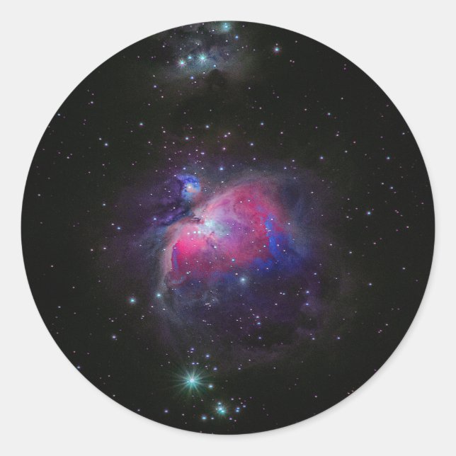 Colorful Space Galaxy Stars Classic Round Sticker (Front)