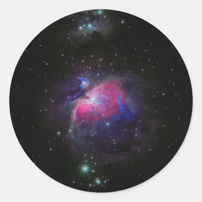 Colorful Space Galaxy Stars Classic Round Sticker | Zazzle