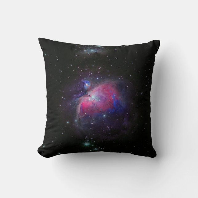 Colorful Space Galaxy Stars Throw Pillow (Front)