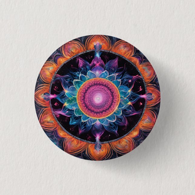 Colorful Space Mandala Button (Front)