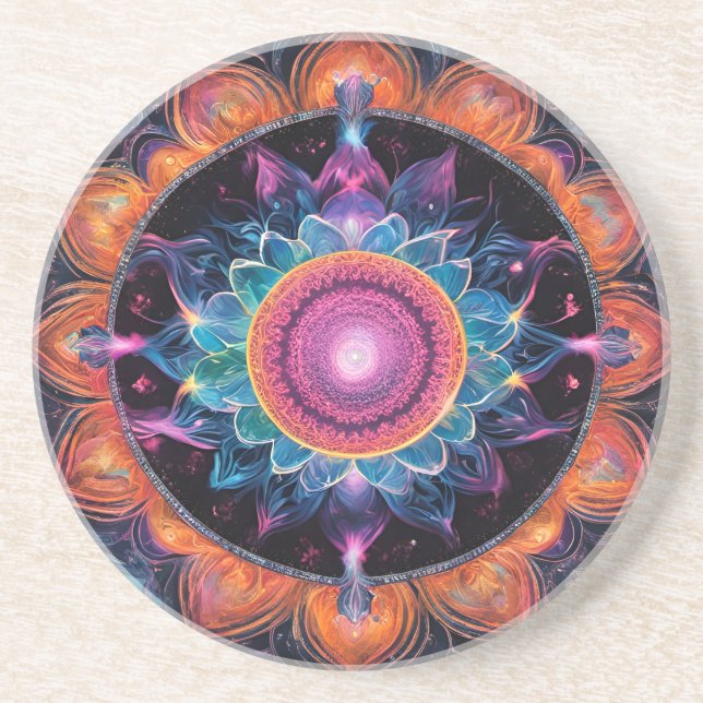 Colorful Space Mandala Coaster (Front)