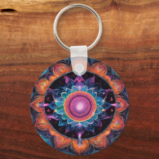 Colorful Space Mandala Keychain
