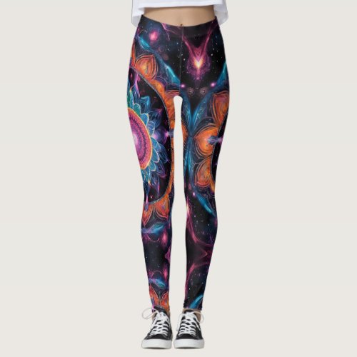 Colorful Space Mandala Leggings