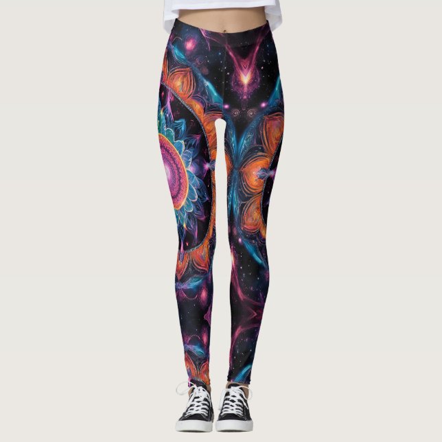 Colorful Space Mandala Leggings (Front)