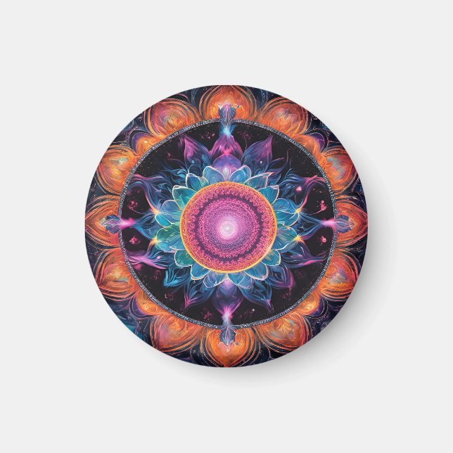 Colorful Space Mandala Magnet (Front)