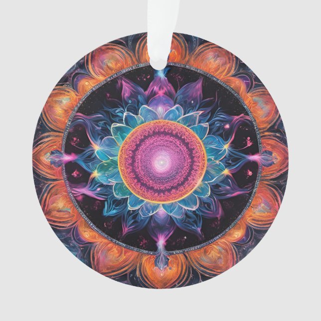Colorful Space Mandala Ornament (Front)
