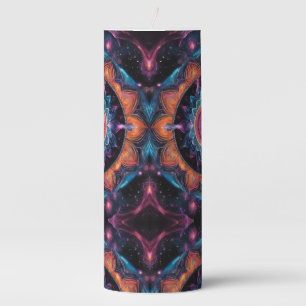 Colorful Space Mandala Pillar Candle
