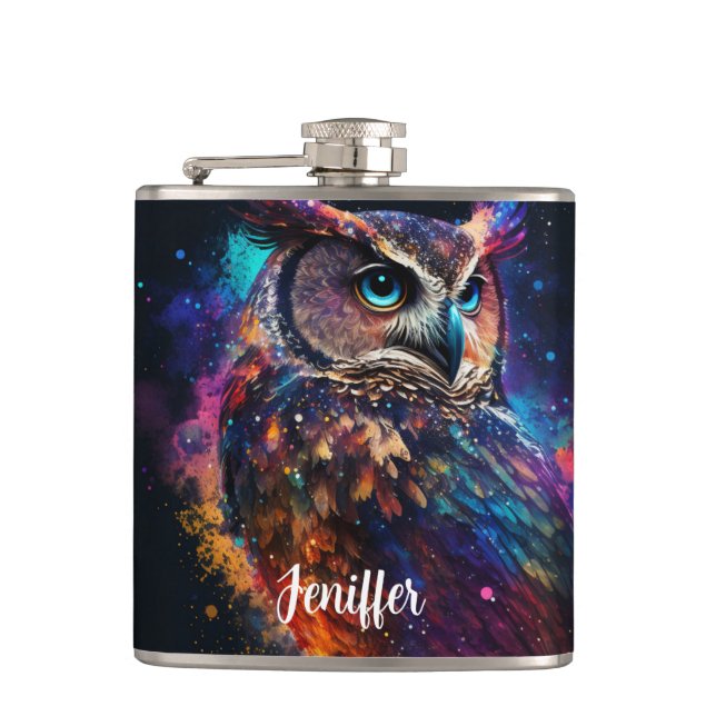 Colorful Space Owl                                 Flask (Front)