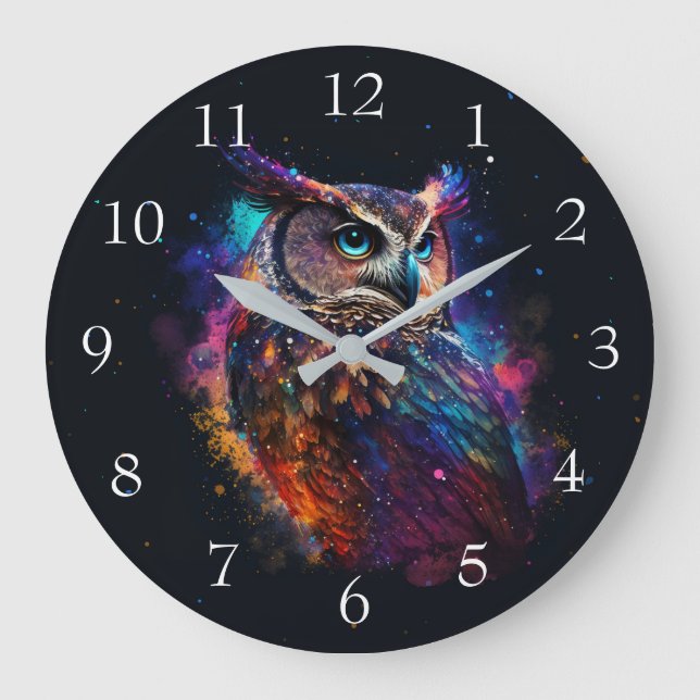 Colorful Space Owl                              Large Clock (Front)